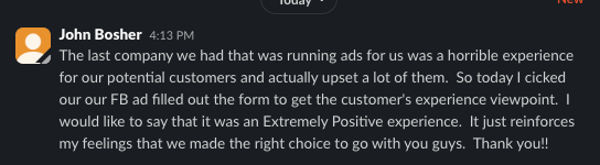 Client testimonial screenshot 5